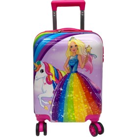 تصویر چمدان مسافرتی بچه گانه مدل باربی Barbie برند کولا Kola کد 906 Kola Barbie wheeled luggage code 906