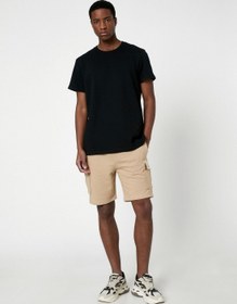 تصویر شلوارک کمر کشی با جزئیات جیب و فیت اسلیم برند Koton Cargo Shorts Pocket Detailed Drawstring Slim Fit