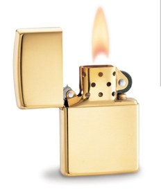 تصویر فندک بنزینی Zippo طلایی zippo