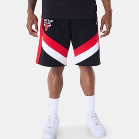 تصویر شلوارک مردانه NBA برند شیکاگو بولز برند new era Men's NBA Chicago Bulls Panel Shorts