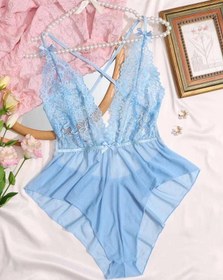 تصویر بادی فانتزی زنانه از جنس گیپور و حریر کشی کد 1808 Women's bodysuit