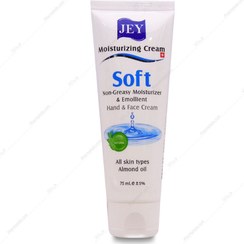 تصویر کرم مرطوب کننده دست و صورت سافت با عصاره روغن بادام 75 میل جی Jey Soft Moisturizing Hand And Face Cream 75ml