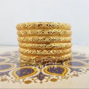 تصویر النگو طرح طلا سایز 4 زنانه بسته 6 تایی 