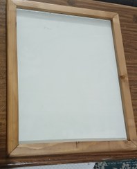 تصویر قاب عکس چوبی باشیشه و ورق سه میل پشت کار wooden foto frame