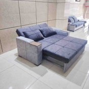 تصویر مبل تخت‌خواب شو ۲ نفره تمام طبی کشو دار کد ۵۶۹۱ قهوه‌ای 