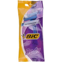 تصویر تیغ بادی 1 تیغه شانه دار بیک 3 عددی Bic Body 1 Blade Pack of 3