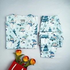 تصویر بلوز و شلوار اسپرت طرح آدم برفی یخی 