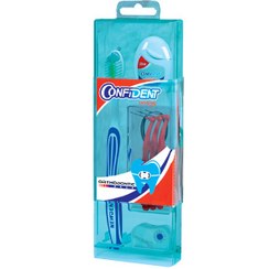 تصویر پک مسواک کانفیدنت مدل ارتودنسی همراه ۳ عدد مسواک بین دندانی و نخ دندان Confident Orthodontic Toothbrush Pack