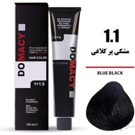 تصویر رنگ مو سری دودی حاوی روغن های گیاهی 120میل دوماسی 1.1-مشکی پر کلاغی Domacy Hair Color Cendre 120ml