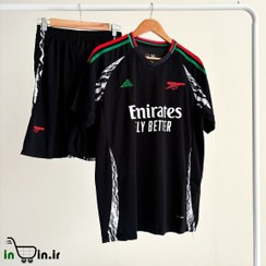 تصویر کیت دوم پیراهن شورت ارسنال مشکی 2025 (تایلندی) Arsenal 2025 Black Home Shirt Shorts (Thai)