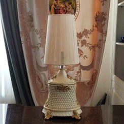 تصویر رایکا اباژور رومیزی شکوفه نگین دار کرم طلایی کد22 T س 14269 