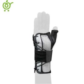 تصویر مچ بند نئوپرنی دوطرفه بنددار پرسور فری سایز کد 210710 آدور Neoprene bilateral wrist support whit elastic lace and hard bar freesize Ador