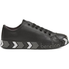 تصویر کتانی بدون ساق زنانه سیاه برند benetton ® | Bn-30722 - 3374 Siyah - Kadın Spor Ayakkabı