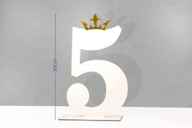 تصویر استند تولد عدد 5 (پنج) طرح تاج 