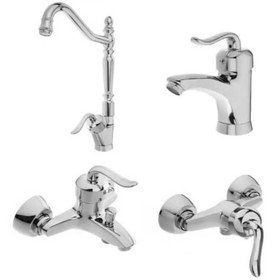 تصویر ست 4 عددی شیرآلات مدل قاجاری - طلایی Ghajari Economic Faucet set four pieces