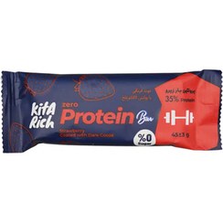 تصویر پروتئین بار زیرو با طعم توت فرنگی کیتاریچ 45 گرم Kita Rich Zero Protein Bar 45 g