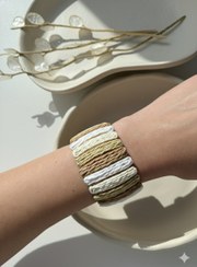 تصویر بنگل کاف پهن بافت کنفی و نخ چند رنگ 