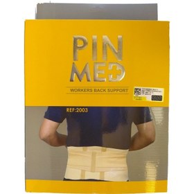 تصویر کمربند ساپورت کمر چسبی سایز بزرگ کد 2003 پین مد تینور Pin Med Lumbo Sacral Belt With Pad Code 2003