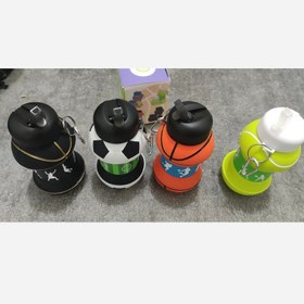 تصویر قمقمه سیلیکونی تاشو طرح توپ 