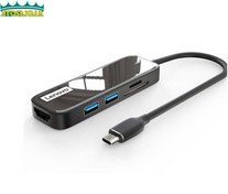 تصویر هاب و رم ریدر 5 پورت لنوو Lenovo EH05 5 in 1 USB-C HUB HDMI 4K 