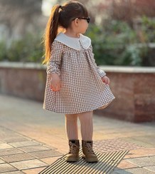 تصویر پیراهن دخترانه پشمی سایز ۳ و ۴ مناسب ۱/۵ تا ۸ سال 