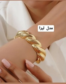 تصویر دستبند النگویی مدل قفل باز Open-lock-bangle-bracelet