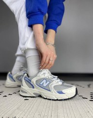 تصویر نیوبالانس ۵۳۰ سفید آبی || New Balance 530 Steel Blue (کد ۳۰۱) 