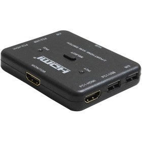 تصویر کی وی ام سوئیچ 2 پورت HDMI دستی وی نت مدل V-SWKHM4K2 