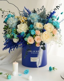 تصویر ست گل و کیک سرمه ای 