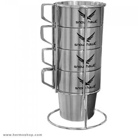 تصویر پک لیوان چهارعددی اسنوهاک مدل Stainless Double Mug 