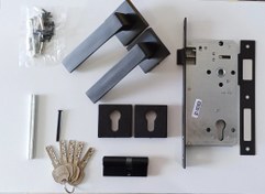 تصویر دستگیره در مدل رزت ( دوتیکه) ( پک کامل اتاقی ) کد24 - مشکی مات 