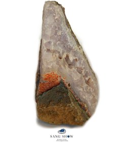 تصویر ژئود آمیتیست زیبا بر بستر عقیق کبود و رو‌ رشدی کوارتز معدنی S552 