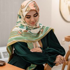 تصویر عبای مجلسی زنانه آستین پلیسه نسکافه ای سایز ۳ 