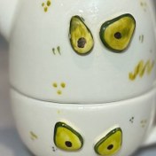 تصویر قوری و فنجان مدل میوه ای 