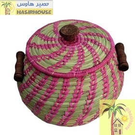 تصویر سطل برنج حصیری گندمی رنگی 