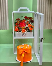 تصویر باکس گل و کیک orange | کد: ZNB-TRB-7AE49C39FCC140F9B5D89834A3F1ABF3 