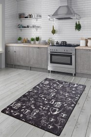 تصویر فرش آشپزخانه مشکی مدل ها کاپوچینو برند Chilai Home کد 1587449873 