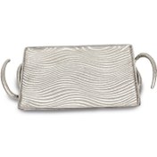 تصویر سینی مستطیل کوچک موج دار آلومینیوم (دسته دار) برند ریتون 