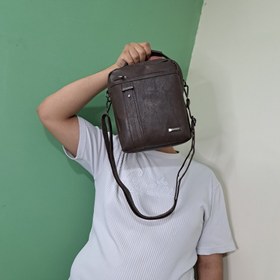 تصویر کیف دوشی و دستی کیف همراه و روزمره چرم مصنوعی برزی مدل 445 - عسلی 