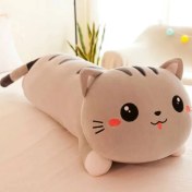 تصویر عروسک گربه طرح بالشتی طول ۷۰ سانتی‌متر 