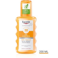 تصویر اسپری ضد آفتاب بدن اوسرین spf30 بدون رنگ حجم 200 میل | فاقد چربی و ضد آب Eucerin body sunscreen spray spf30 without color, volume 200 ml