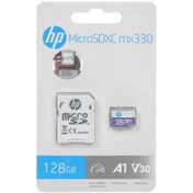 تصویر کارت حافظه microSDXC اچ پی مدل mX330 کلاس 10 U3 سرعت 100MB/sو ظرفیت 128 گیگابایت 