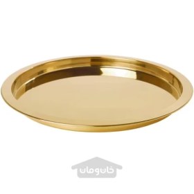 تصویر سینی سرو فلزی ایکیا رنگ طلایی مدل IKEA GLATTI IKEA GLATTIS Tray brass colour 38 cm