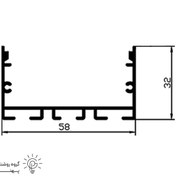 تصویر چراغ خطی لاینر 60 وات روکار آویز کد HSE 131-17 رنگ بدنه مشکی