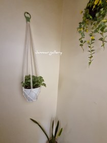 تصویر آویز گلدان مکرومه macrame hanging planter