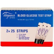 تصویر نوار تست قند خون الگانس Elegance 50 عدد سوزن تست قند خون