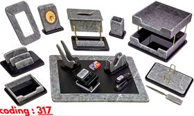 تصویر ست رومیزی مدیریتی 17 تیکه قائم کد 317 Ghaem 317 Leather 17 Pieces Desktop Office Set