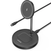 تصویر پایه نگهدارنده و شارژر وایرلس انکر Anker Wireless PowerWave 2-in-1 Magnetic Stand A2543 شارژر موبایل انکر