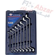 تصویر آچار دو سر رینگی لیکوتا مدل AWT-EBSK01 LICOTA 8 PCS EUROPEAN TYPE DOUBLE RING OFFSET 75˚ WRENCH SET MODEL AWT-EBSK01