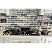 تصویر سرویس قابلمه یونیک مدل UN-7622 ۱۱ پارچه چدن مشکی مونیخ 